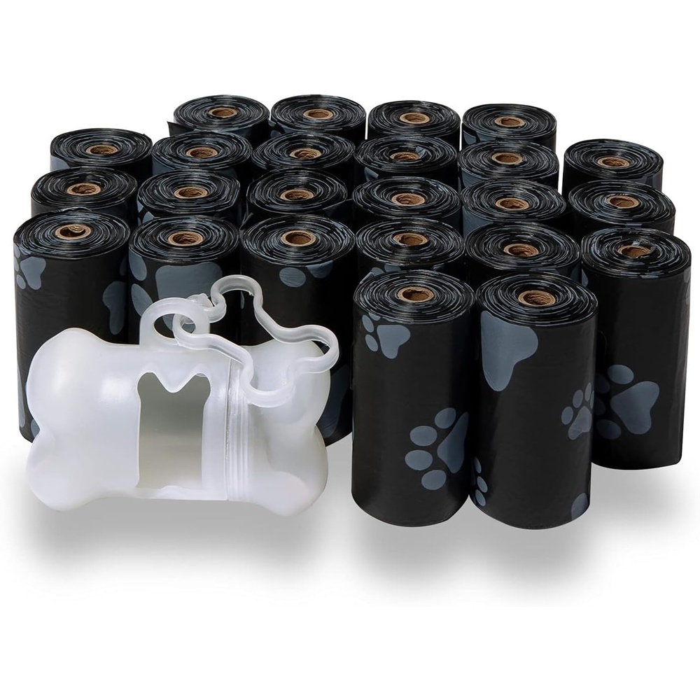 image:imageBest Pet Supplies Dog Poop Bags 360 Bags for Waste Refuse Cleanup Doggy Roll Replacements for Outdoor Puppy Walking and Travel Leak Proof and Tear Resistant Thick Plastic BlackBlack
