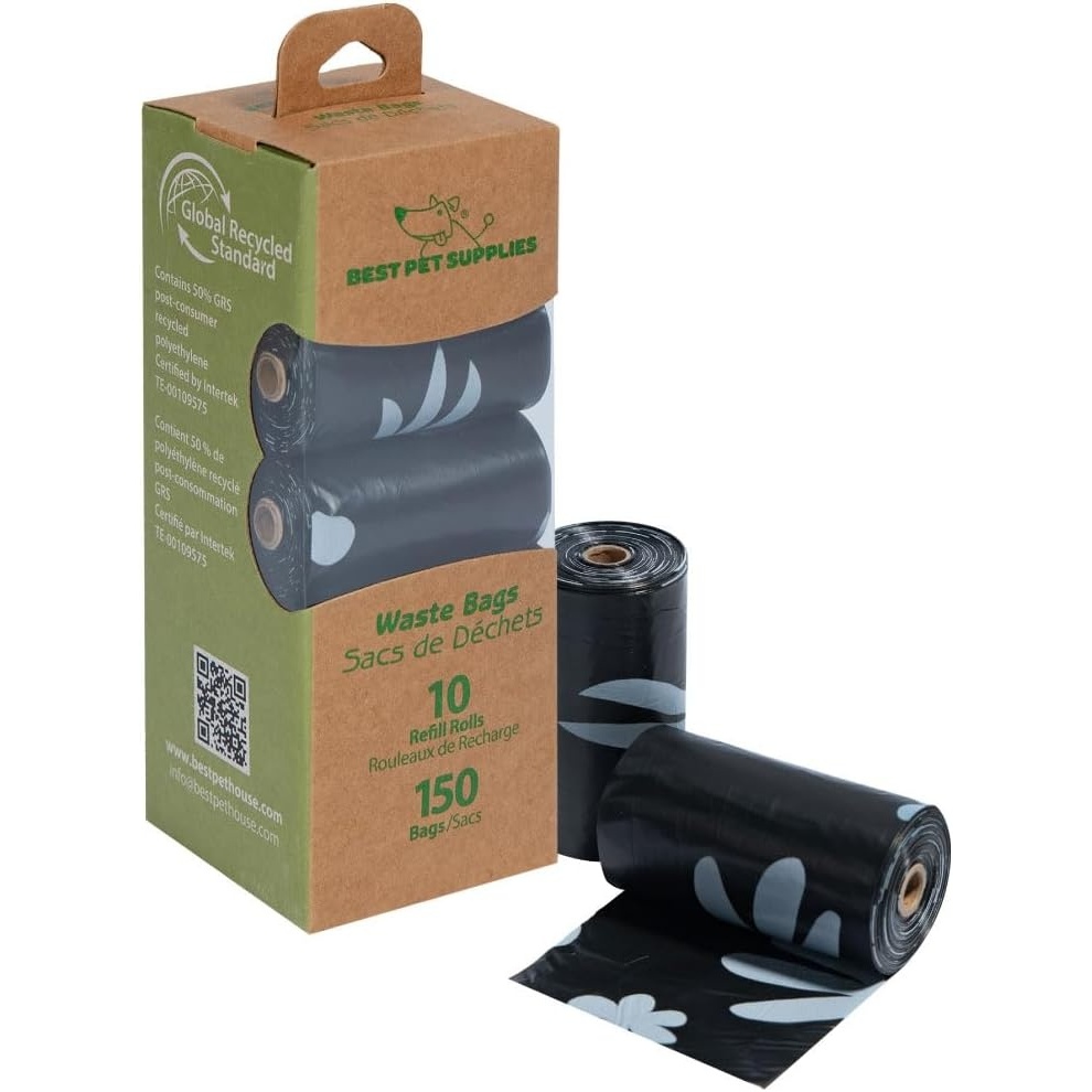 image:imageBest Pet Supplies Dog Poop Bags for Waste Refuse Cleanup Doggy Roll Replacements for Outdoor Puppy Walking and Travel Leak Proof and Tear Resistant Thick Plastic Blue Unscented 240 BagsGRS Black