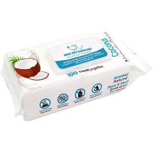 image:imageBest Pet Supplies CoconutScented Moisturizing Pet Wipes for Dogs amp Cats  Extra Soft amp Strong Grooming Wipes with Gentle PlantDerived Formula Model Number WWCO100 Count Pack of 1
