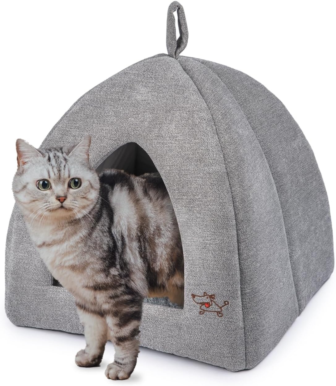 image:imageBest Pet Supplies Cat Bed for Indoor Cat Domed Tent House with Removable Pillow Covered Cat Cave for Small Dog Puppies and All Breeds of Cats Gray 17 x 15 x H14Gray Tent