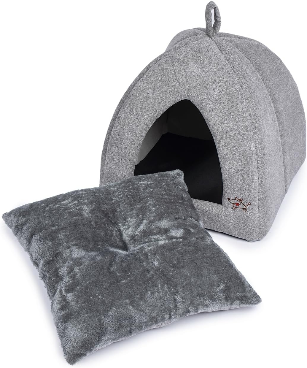 image:imageBest Pet Supplies Cat Bed for Indoor Cat Domed Tent House with Removable Pillow Covered Cat Cave for Small Dog Puppies and All Breeds of Cats Gray 17 x 15 x H14Gray Tent