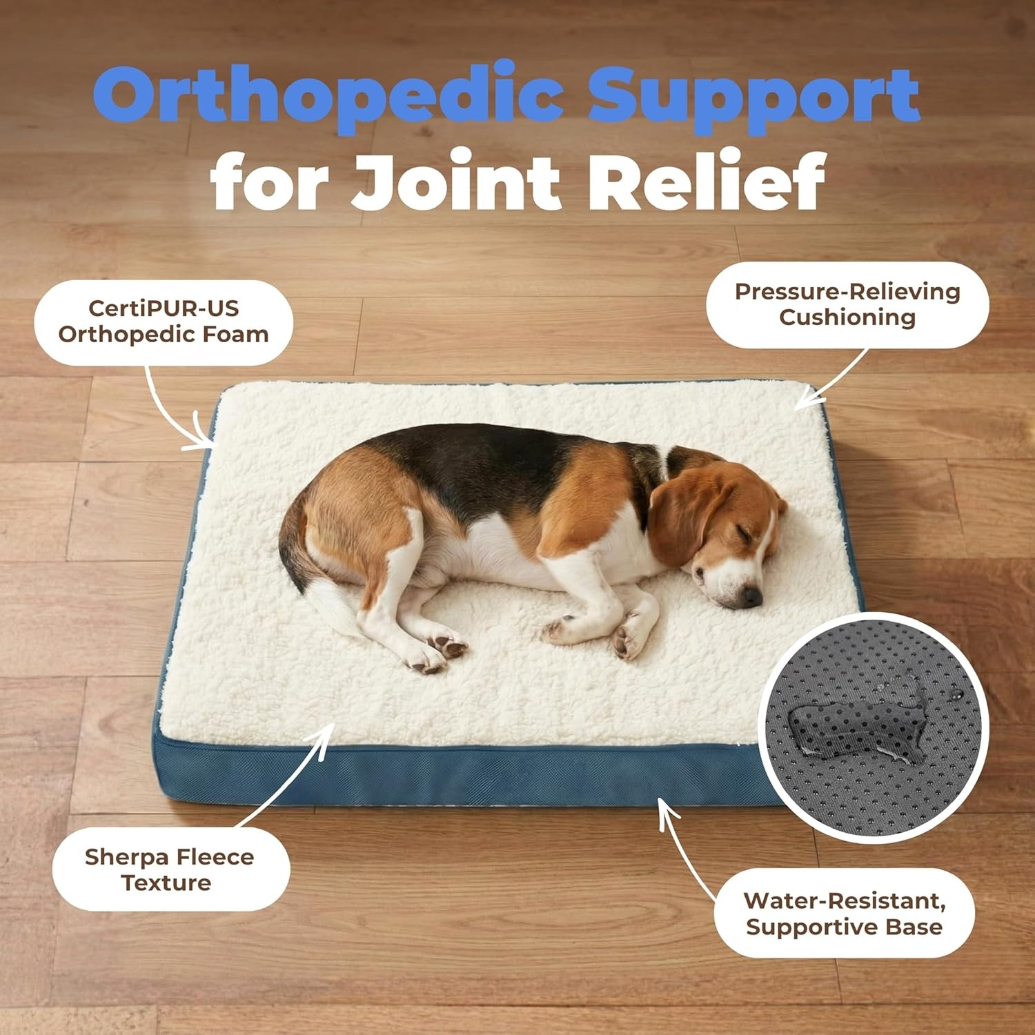 image:imageBest Pet Supplies Orthopedic Dog Bed with Memory Foam Washable Dog Crate Mat for Small Medium amp Large Dogs Thick Mattress for Crates Kennels or Floor Waterproof Pet Bed Gray 24 x 16 x 3Blue