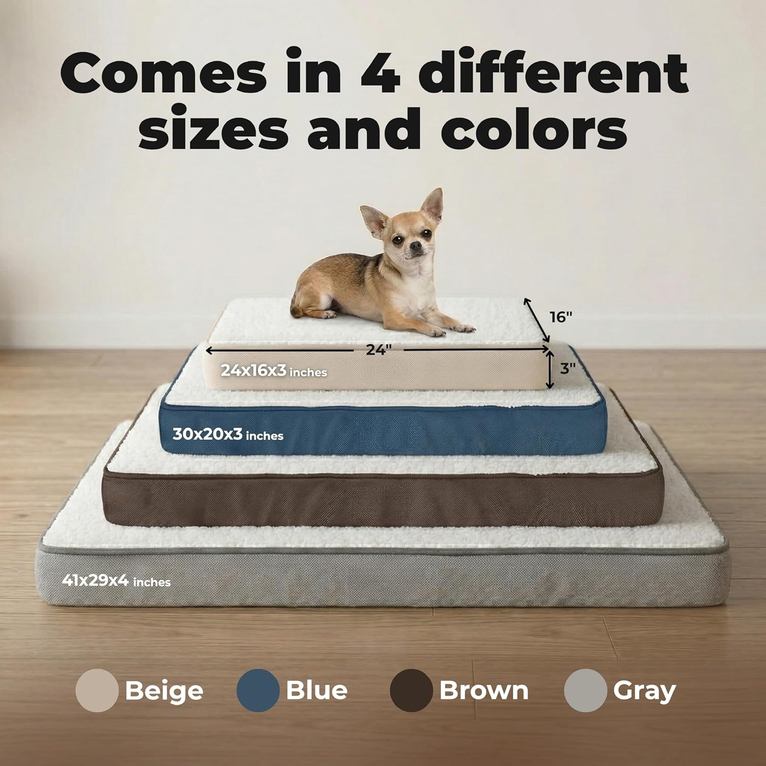image:imageBest Pet Supplies Orthopedic Dog Bed with Memory Foam Washable Dog Crate Mat for Small Medium amp Large Dogs Thick Mattress for Crates Kennels or Floor Waterproof Pet Bed Gray 24 x 16 x 3Brown