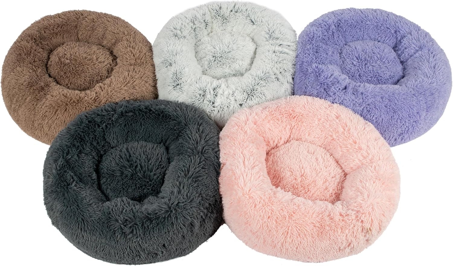 image:imageBest Pet Supplies Round Calming Dog Bed for Small Medium amp Large Dogs Plush Donut Cuddler Pet Bed wRaised Rim for Head Neck Support AntiSlip Bottom Washable Bed Pink 20 x 20 x 6Gray
