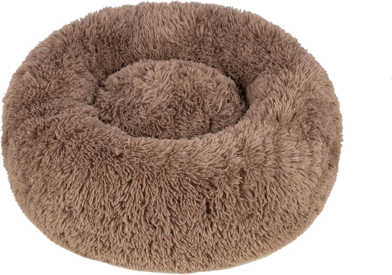 image:imageBest Pet Supplies Round Calming Dog Bed for Small Medium amp Large Dogs Plush Donut Cuddler Pet Bed wRaised Rim for Head Neck Support AntiSlip Bottom Washable Bed Pink 20 x 20 x 6Caramel