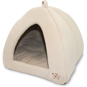 image:imageBest Pet Supplies Cat Bed for Indoor Cat Domed Tent House with Removable Pillow Covered Cat Cave for Small Dog Puppies and All Breeds of Cats  Gray 17 x 15 x H14Beige Corduroy