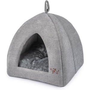 image:imageBest Pet Supplies Cat Bed for Indoor Cat Domed Tent House with Removable Pillow Covered Cat Cave for Small Dog Puppies and All Breeds of Cats  Gray 17 x 15 x H14Gray Tent