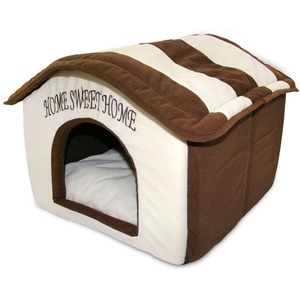 image:imageBest Pet Supplies Cat Bed for Indoor Cat Domed Tent House with Removable Pillow Covered Cat Cave for Small Dog Puppies and All Breeds of Cats  Gray 17 x 15 x H14Beige w Brown Stripes