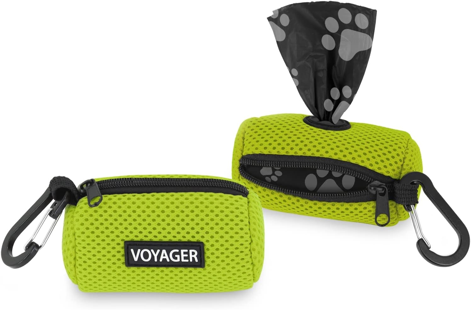 image:imageBest Pet Supplies 2Pack Dog Poop Bag Holder Leash Attachment Color Reusable Mesh Dispenser Pouch for Travel Walking Park and Outdoor Use Soft and Durable with ClipOn Mesh Baby BlueMesh Lime Green