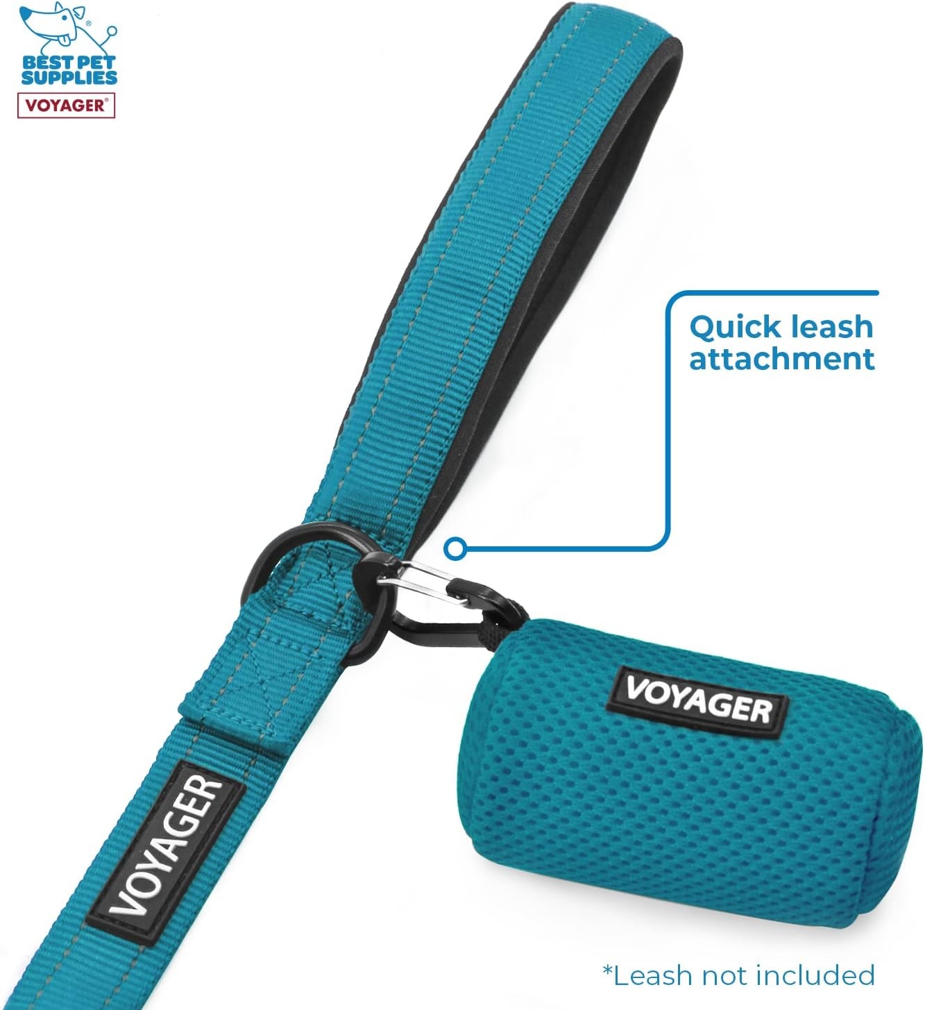 image:imageBest Pet Supplies 2Pack Dog Poop Bag Holder Leash Attachment Color Reusable Mesh Dispenser Pouch for Travel Walking Park and Outdoor Use Soft and Durable with ClipOn Mesh Baby BlueMesh Turquoise