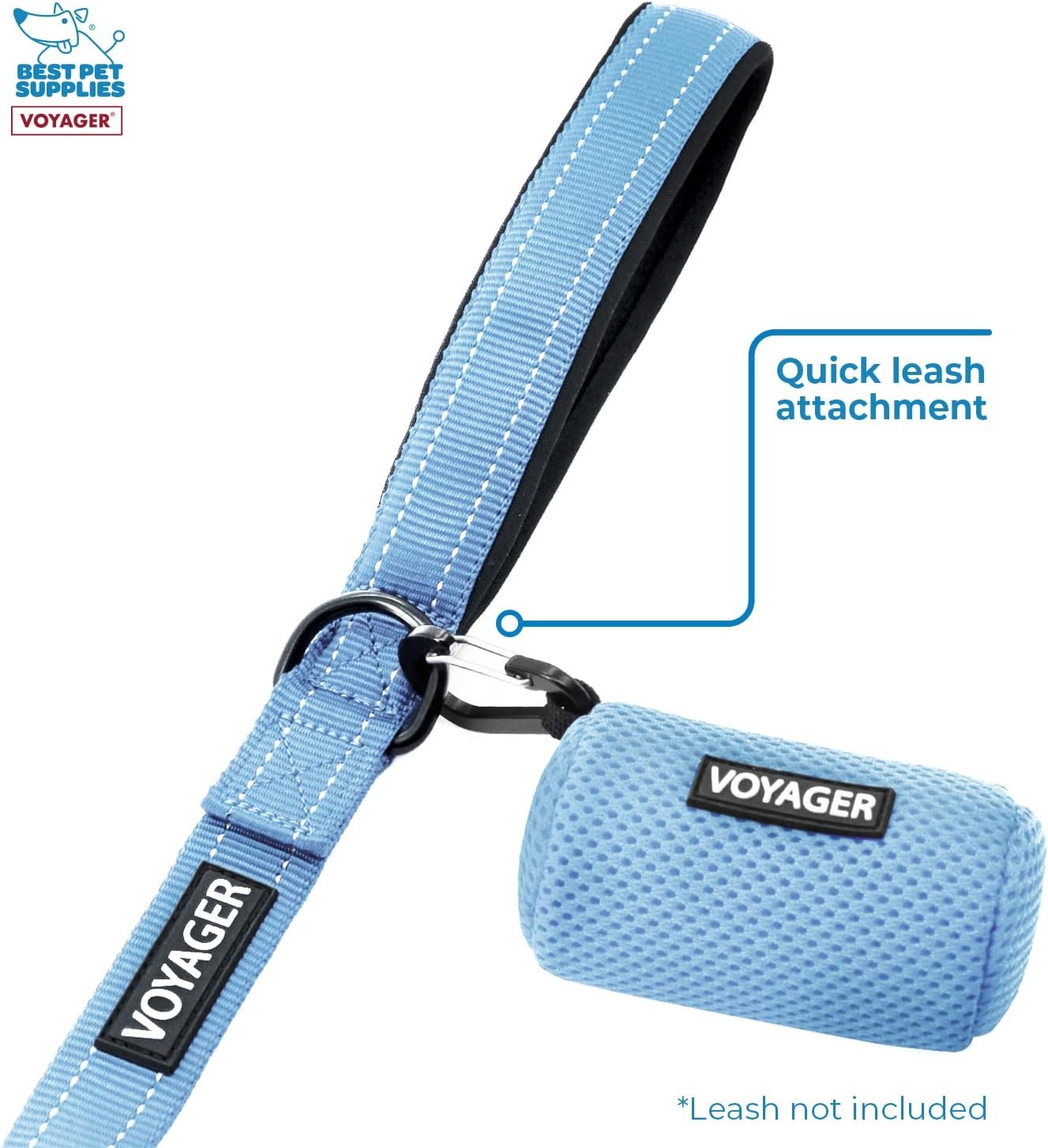 image:imageBest Pet Supplies 2Pack Dog Poop Bag Holder Leash Attachment Color Reusable Mesh Dispenser Pouch for Travel Walking Park and Outdoor Use Soft and Durable with ClipOn Mesh Baby BlueMesh Baby Blue