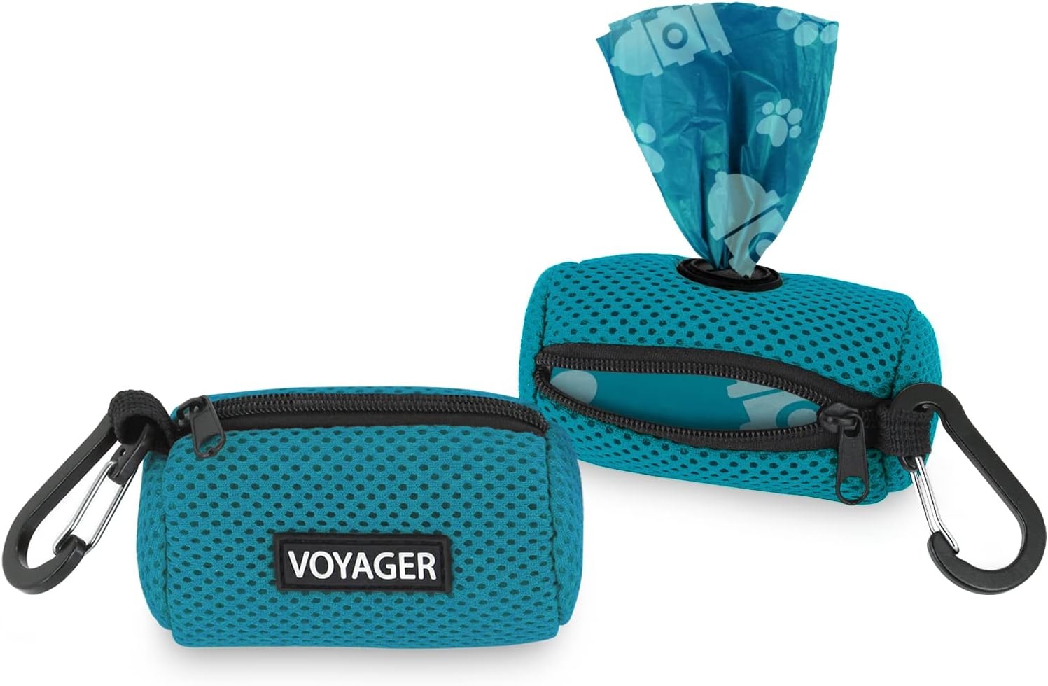 image:imageBest Pet Supplies 2Pack Dog Poop Bag Holder Leash Attachment Color Reusable Mesh Dispenser Pouch for Travel Walking Park and Outdoor Use Soft and Durable with ClipOn Mesh Baby BlueMesh Turquoise