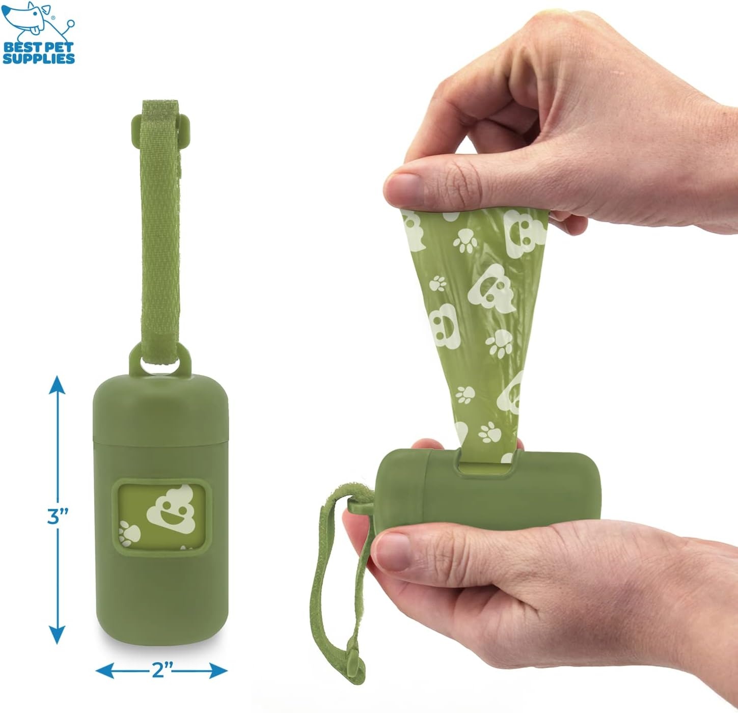 image:imageBest Pet Supplies 2Pack Dog Poop Bag Holder Leash Attachment Color Reusable Mesh Dispenser Pouch for Travel Walking Park and Outdoor Use Soft and Durable with ClipOn Mesh Baby BluePlastic Green