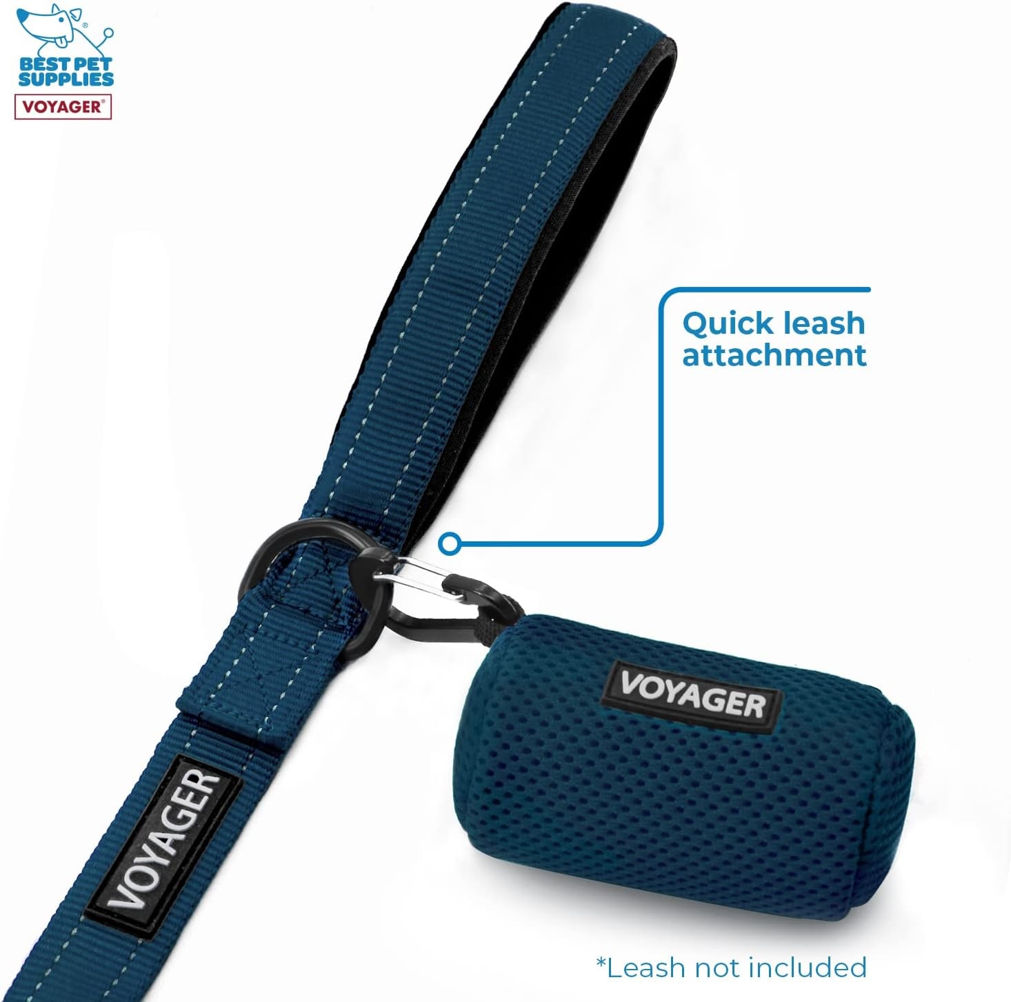 image:imageBest Pet Supplies 2Pack Dog Poop Bag Holder Leash Attachment Color Reusable Mesh Dispenser Pouch for Travel Walking Park and Outdoor Use Soft and Durable with ClipOn Mesh Baby BlueMesh Prussian Blue