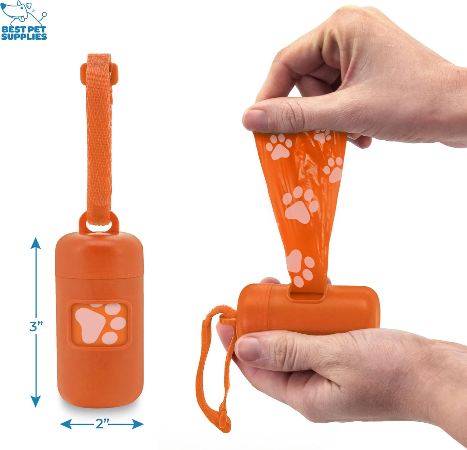 image:imageBest Pet Supplies 2Pack Dog Poop Bag Holder Leash Attachment Color Reusable Mesh Dispenser Pouch for Travel Walking Park and Outdoor Use Soft and Durable with ClipOn Mesh Baby BluePlastic Orange