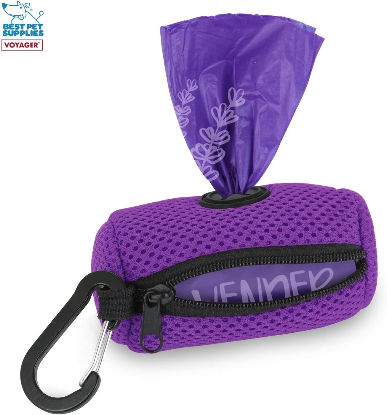 image:imageBest Pet Supplies 2Pack Dog Poop Bag Holder Leash Attachment Color Reusable Mesh Dispenser Pouch for Travel Walking Park and Outdoor Use Soft and Durable with ClipOn Mesh Baby BlueMesh Purple