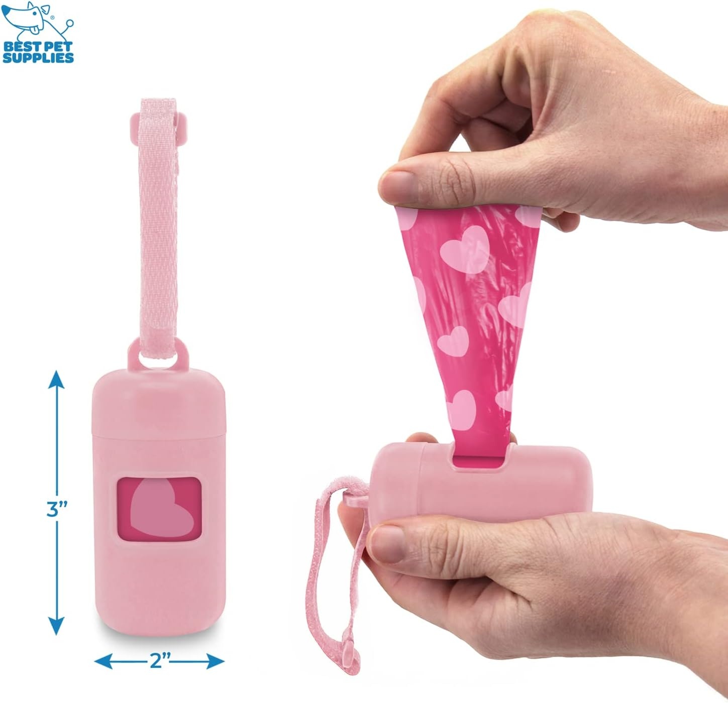 image:imageBest Pet Supplies 2Pack Dog Poop Bag Holder Leash Attachment Color Reusable Mesh Dispenser Pouch for Travel Walking Park and Outdoor Use Soft and Durable with ClipOn Mesh Baby BluePlastic Pink