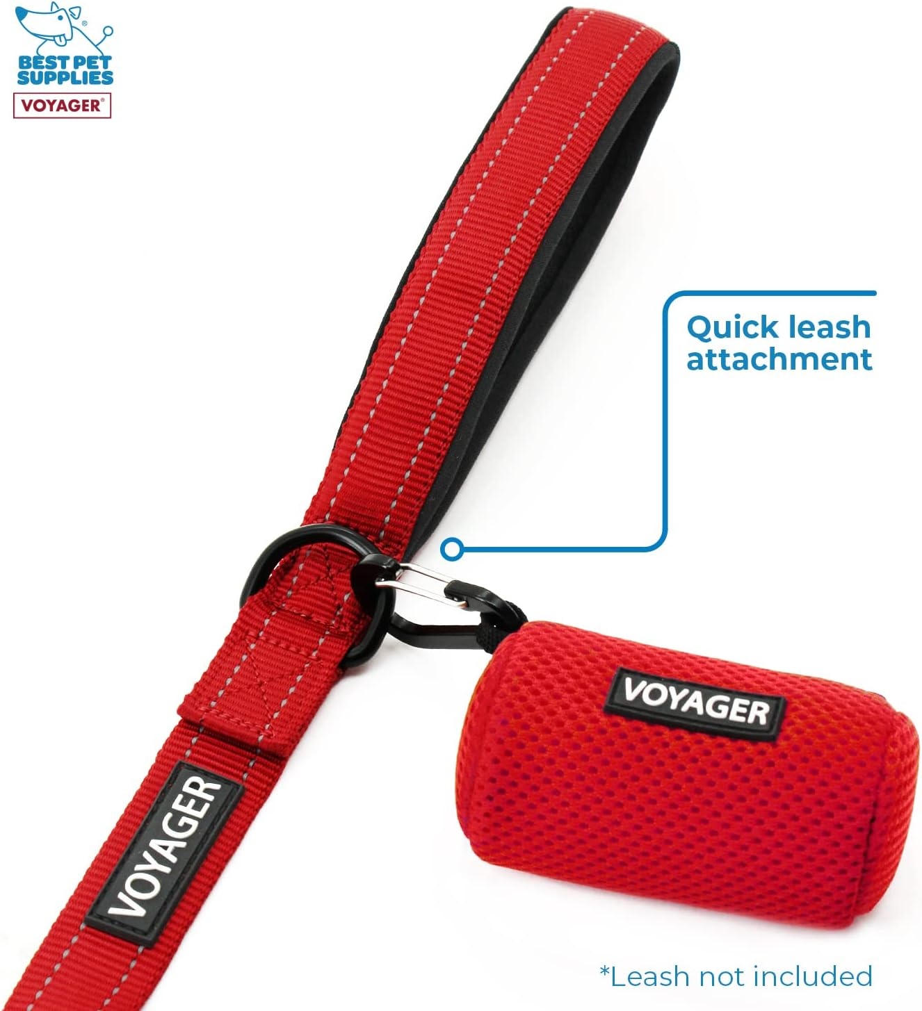 image:imageBest Pet Supplies 2Pack Dog Poop Bag Holder Leash Attachment Color Reusable Mesh Dispenser Pouch for Travel Walking Park and Outdoor Use Soft and Durable with ClipOn Mesh Baby BlueMesh Red