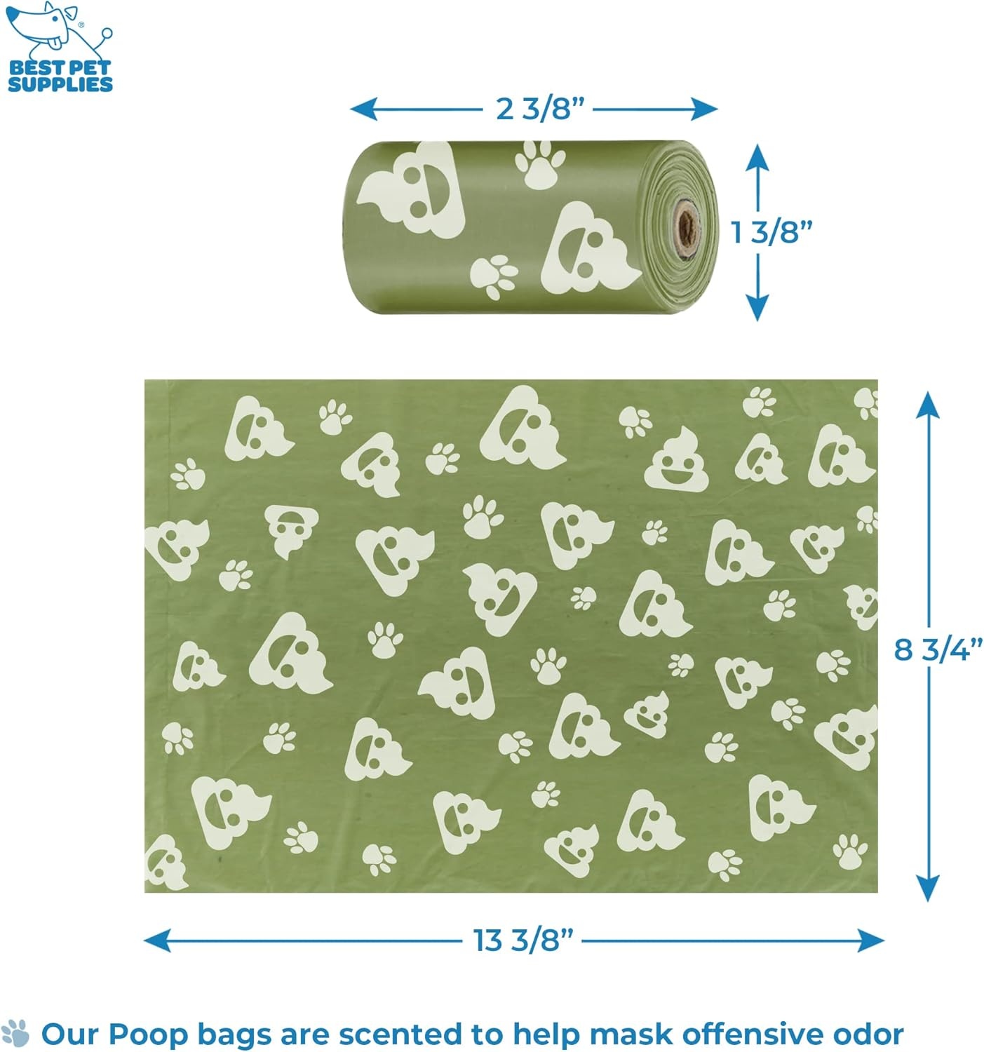 image:imageBest Pet Supplies 2Pack Dog Poop Bag Holder Leash Attachment Color Reusable Mesh Dispenser Pouch for Travel Walking Park and Outdoor Use Soft and Durable with ClipOn Mesh Baby BluePlastic Green