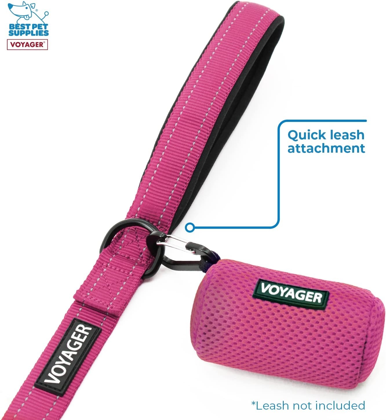 image:imageBest Pet Supplies 2Pack Dog Poop Bag Holder Leash Attachment Color Reusable Mesh Dispenser Pouch for Travel Walking Park and Outdoor Use Soft and Durable with ClipOn Mesh Baby BlueMesh Fuchsia