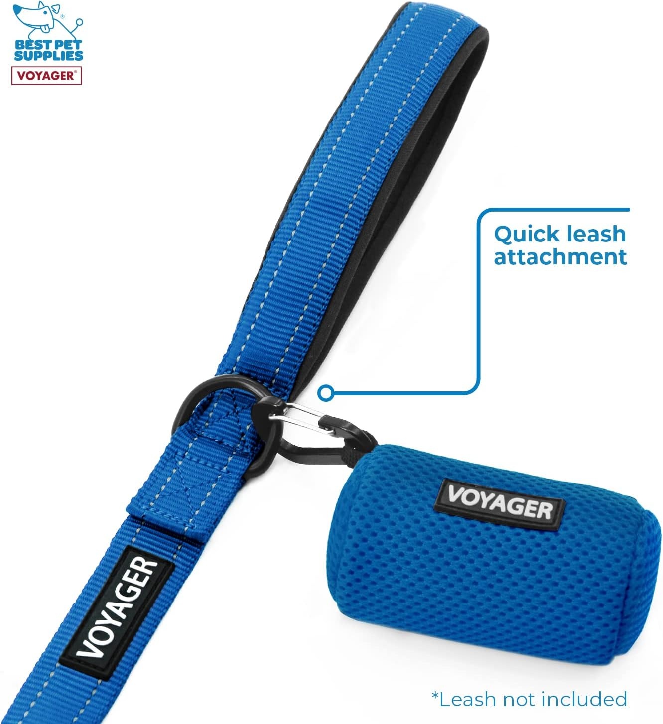 image:imageBest Pet Supplies 2Pack Dog Poop Bag Holder Leash Attachment Color Reusable Mesh Dispenser Pouch for Travel Walking Park and Outdoor Use Soft and Durable with ClipOn Mesh Baby BlueMesh Royal Blue