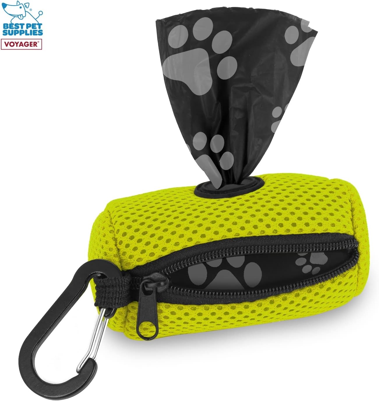image:imageBest Pet Supplies 2Pack Dog Poop Bag Holder Leash Attachment Color Reusable Mesh Dispenser Pouch for Travel Walking Park and Outdoor Use Soft and Durable with ClipOn Mesh Baby BlueMesh Lime Green