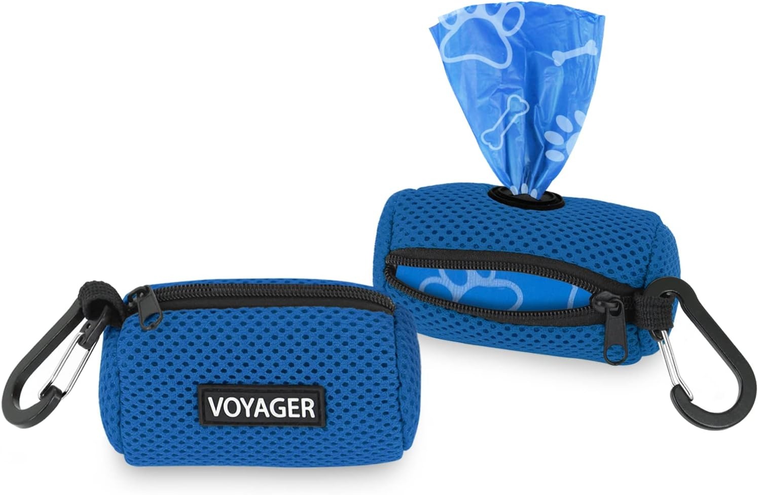 image:imageBest Pet Supplies 2Pack Dog Poop Bag Holder Leash Attachment Color Reusable Mesh Dispenser Pouch for Travel Walking Park and Outdoor Use Soft and Durable with ClipOn Mesh Baby BlueMesh Royal Blue