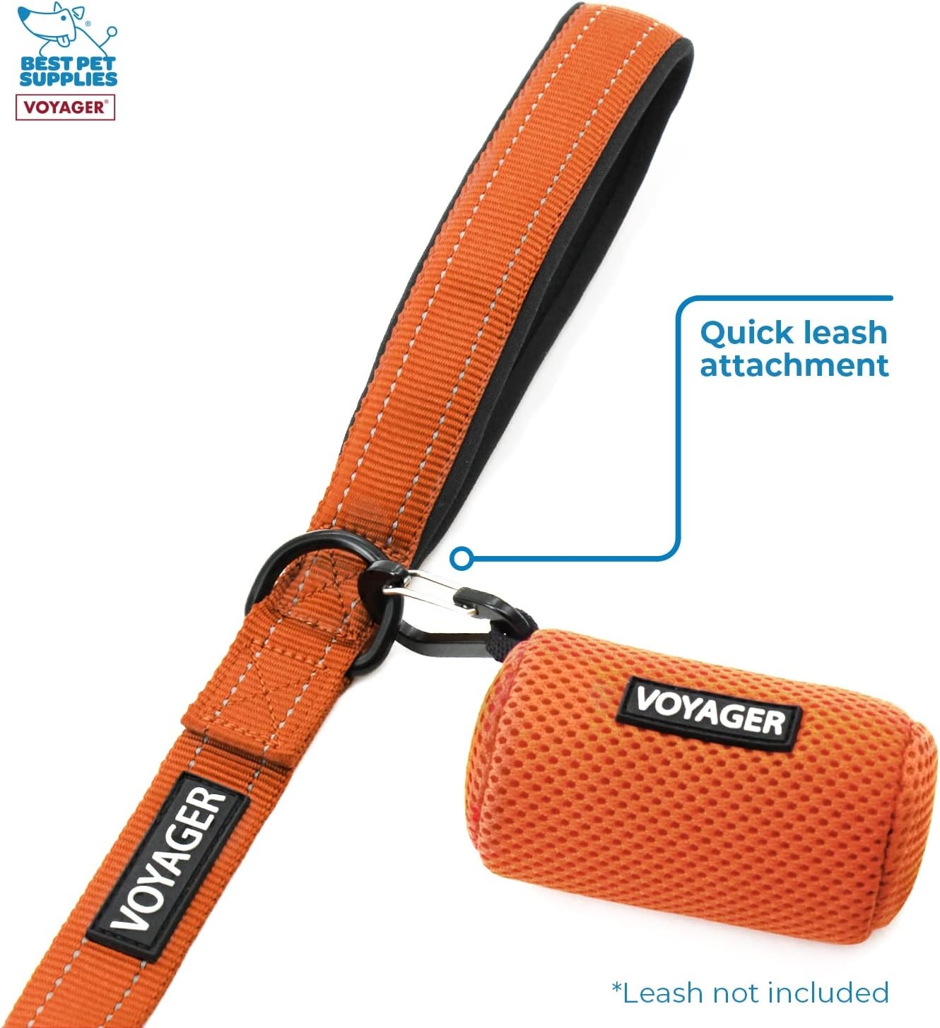 image:imageBest Pet Supplies 2Pack Dog Poop Bag Holder Leash Attachment Color Reusable Mesh Dispenser Pouch for Travel Walking Park and Outdoor Use Soft and Durable with ClipOn Mesh Baby BlueMesh Orange