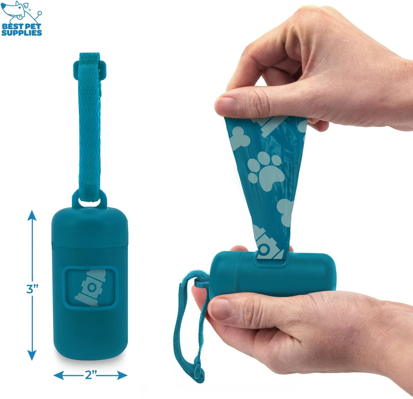 image:imageBest Pet Supplies 2Pack Dog Poop Bag Holder Leash Attachment Color Reusable Mesh Dispenser Pouch for Travel Walking Park and Outdoor Use Soft and Durable with ClipOn Mesh Baby BluePlastic Turquoise