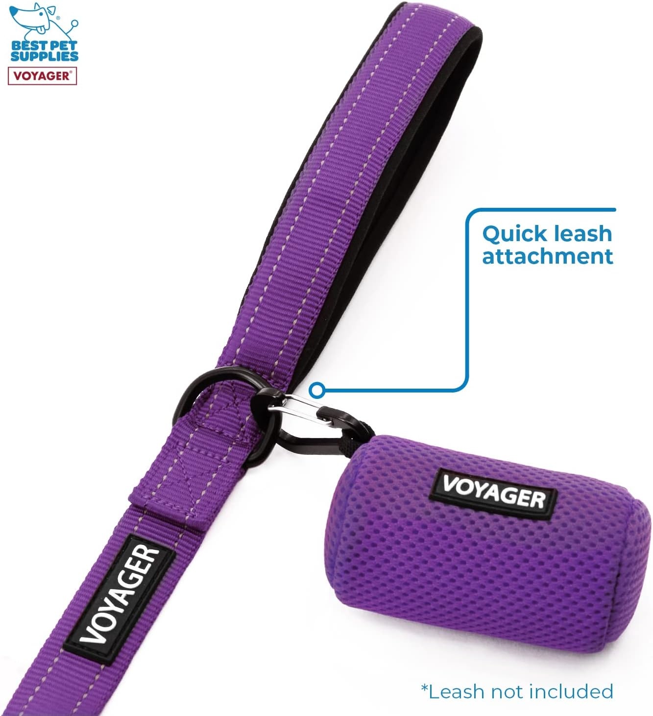 image:imageBest Pet Supplies 2Pack Dog Poop Bag Holder Leash Attachment Color Reusable Mesh Dispenser Pouch for Travel Walking Park and Outdoor Use Soft and Durable with ClipOn Mesh Baby BlueMesh Purple