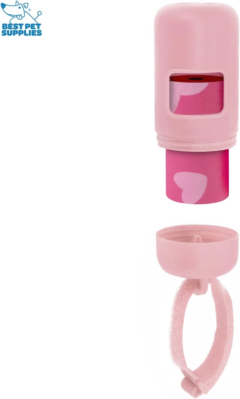 image:imageBest Pet Supplies 2Pack Dog Poop Bag Holder Leash Attachment Color Reusable Mesh Dispenser Pouch for Travel Walking Park and Outdoor Use Soft and Durable with ClipOn Mesh Baby BluePlastic Pink