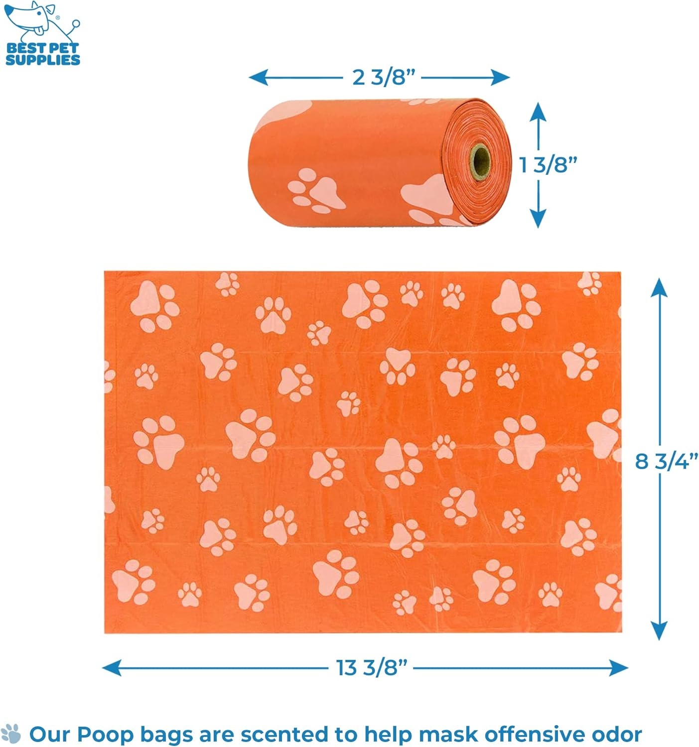 image:imageBest Pet Supplies 2Pack Dog Poop Bag Holder Leash Attachment Color Reusable Mesh Dispenser Pouch for Travel Walking Park and Outdoor Use Soft and Durable with ClipOn Mesh Baby BluePlastic Orange