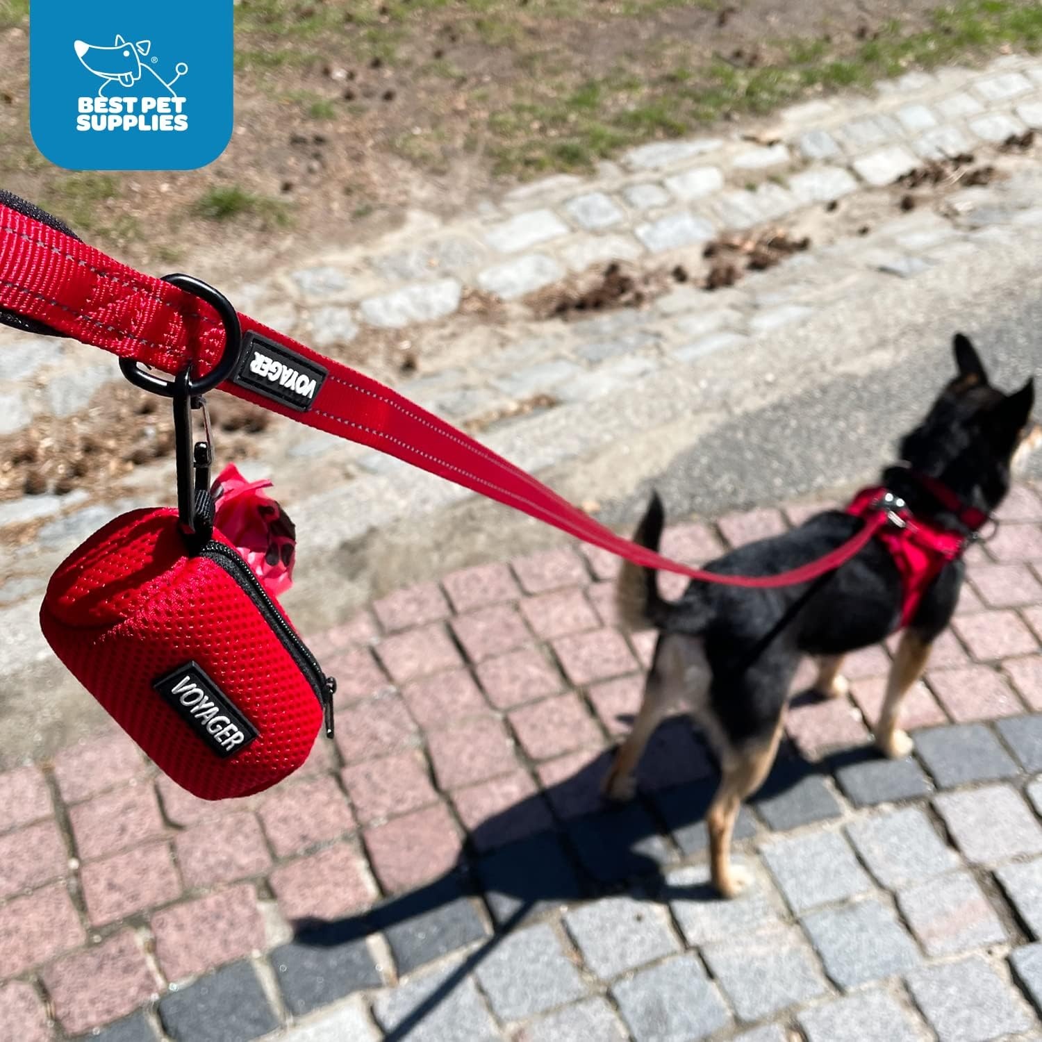 image:imageBest Pet Supplies 2Pack Dog Poop Bag Holder Leash Attachment Color Reusable Mesh Dispenser Pouch for Travel Walking Park and Outdoor Use Soft and Durable with ClipOn Mesh Baby BlueMesh Orange