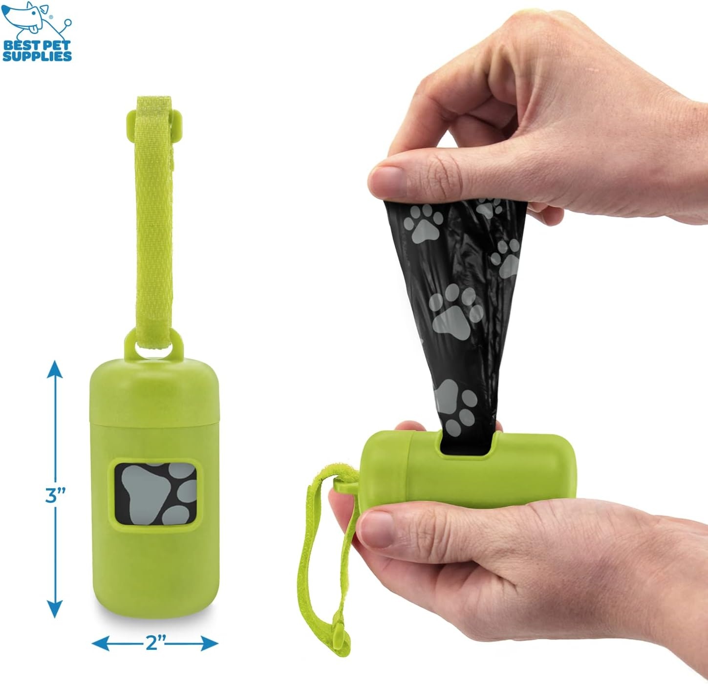 image:imageBest Pet Supplies 2Pack Dog Poop Bag Holder Leash Attachment Color Reusable Mesh Dispenser Pouch for Travel Walking Park and Outdoor Use Soft and Durable with ClipOn Mesh Baby BluePlastic Lime Green