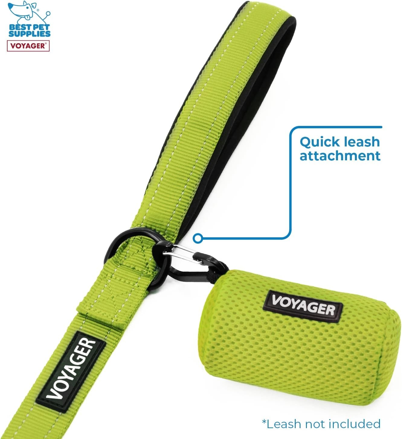 image:imageBest Pet Supplies 2Pack Dog Poop Bag Holder Leash Attachment Color Reusable Mesh Dispenser Pouch for Travel Walking Park and Outdoor Use Soft and Durable with ClipOn Mesh Baby BlueMesh Lime Green
