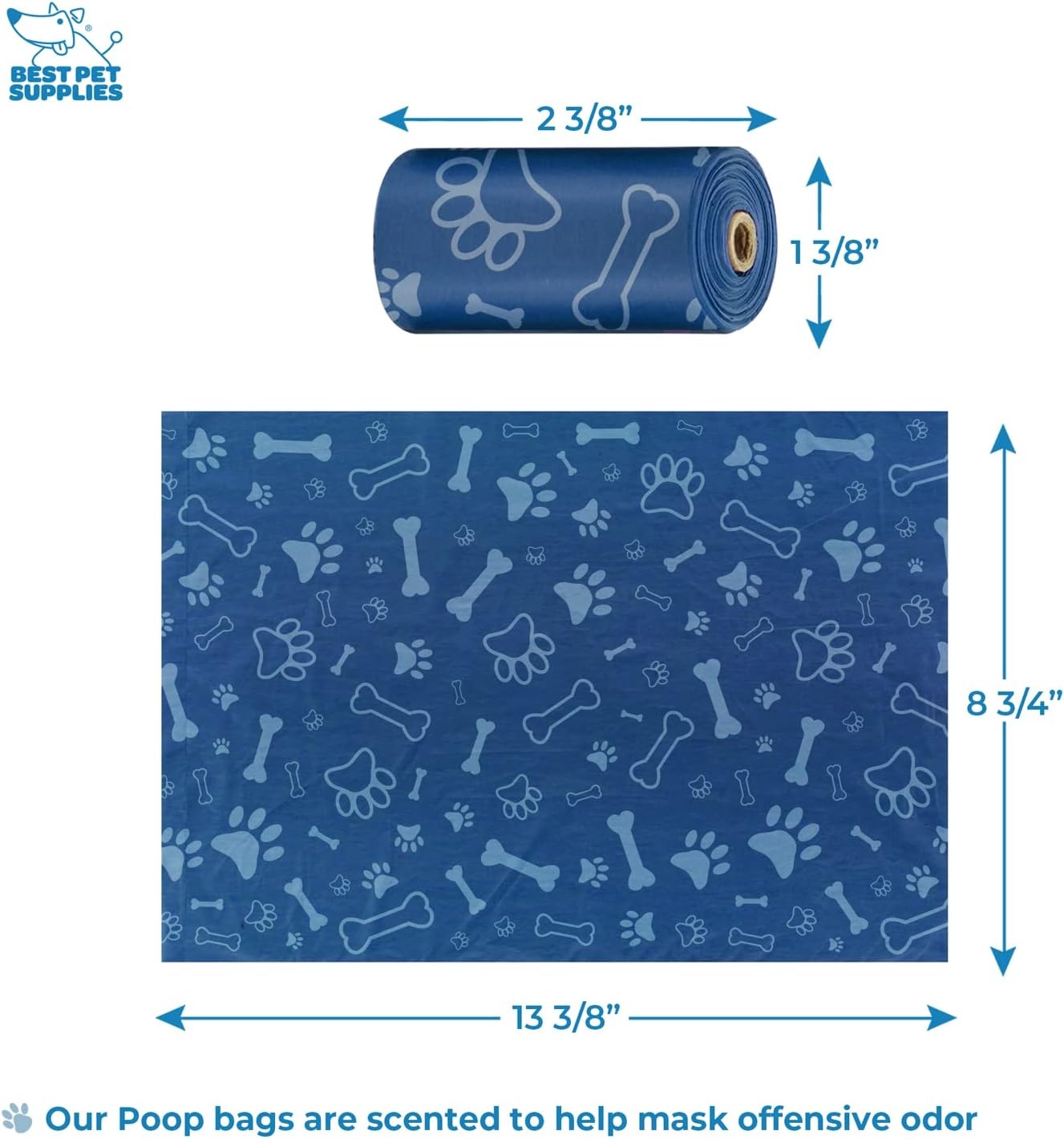 image:imageBest Pet Supplies 2Pack Dog Poop Bag Holder Leash Attachment Color Reusable Mesh Dispenser Pouch for Travel Walking Park and Outdoor Use Soft and Durable with ClipOn Mesh Baby BluePlastic Royal Blue