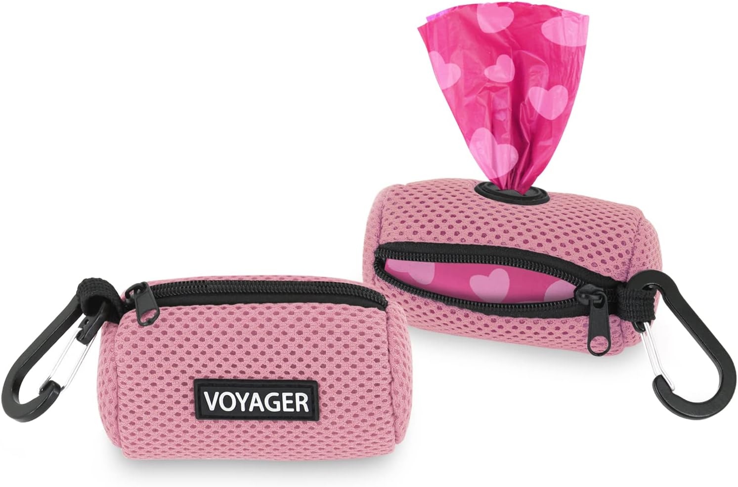 image:imageBest Pet Supplies 2Pack Dog Poop Bag Holder Leash Attachment Color Reusable Mesh Dispenser Pouch for Travel Walking Park and Outdoor Use Soft and Durable with ClipOn Mesh Baby BlueMesh Pink