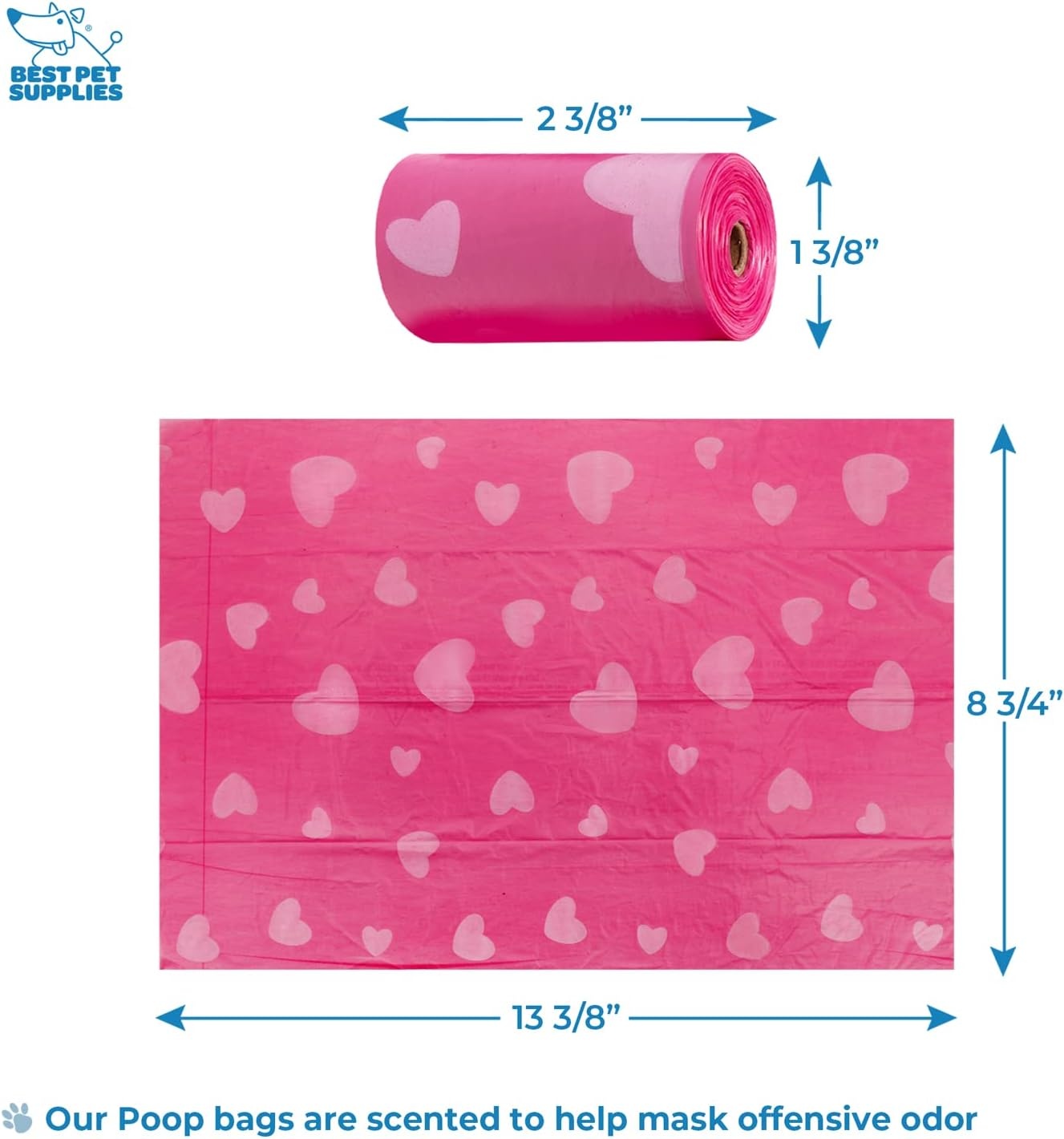 image:imageBest Pet Supplies 2Pack Dog Poop Bag Holder Leash Attachment Color Reusable Mesh Dispenser Pouch for Travel Walking Park and Outdoor Use Soft and Durable with ClipOn Mesh Baby BluePlastic Pink