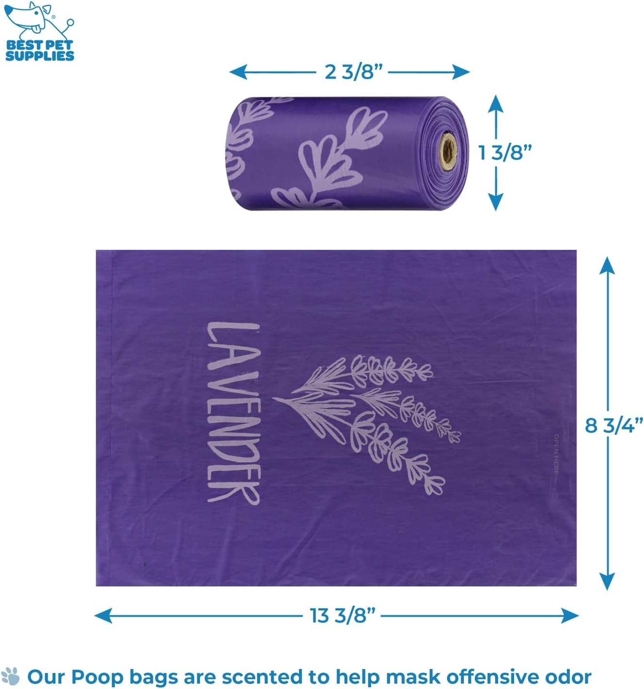 image:imageBest Pet Supplies 2Pack Dog Poop Bag Holder Leash Attachment Color Reusable Mesh Dispenser Pouch for Travel Walking Park and Outdoor Use Soft and Durable with ClipOn Mesh Baby BluePlastic Purple
