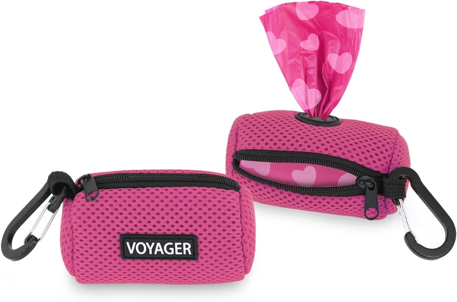 image:imageBest Pet Supplies 2Pack Dog Poop Bag Holder Leash Attachment Color Reusable Mesh Dispenser Pouch for Travel Walking Park and Outdoor Use Soft and Durable with ClipOn Mesh Baby BlueMesh Fuchsia