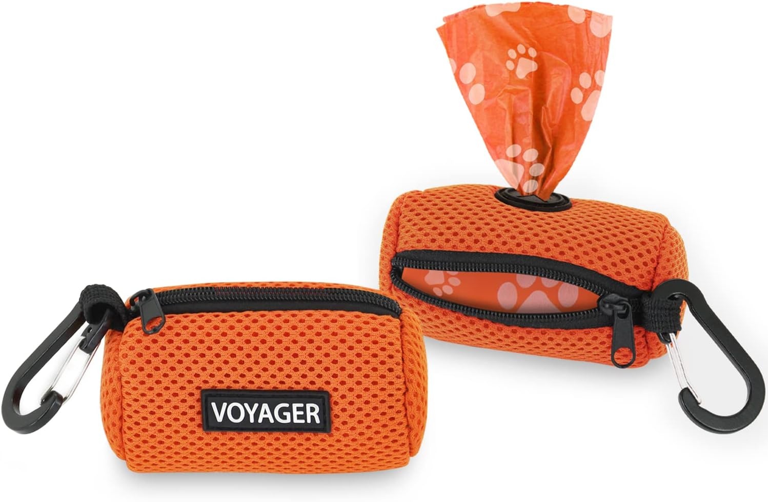 image:imageBest Pet Supplies 2Pack Dog Poop Bag Holder Leash Attachment Color Reusable Mesh Dispenser Pouch for Travel Walking Park and Outdoor Use Soft and Durable with ClipOn Mesh Baby BlueMesh Orange