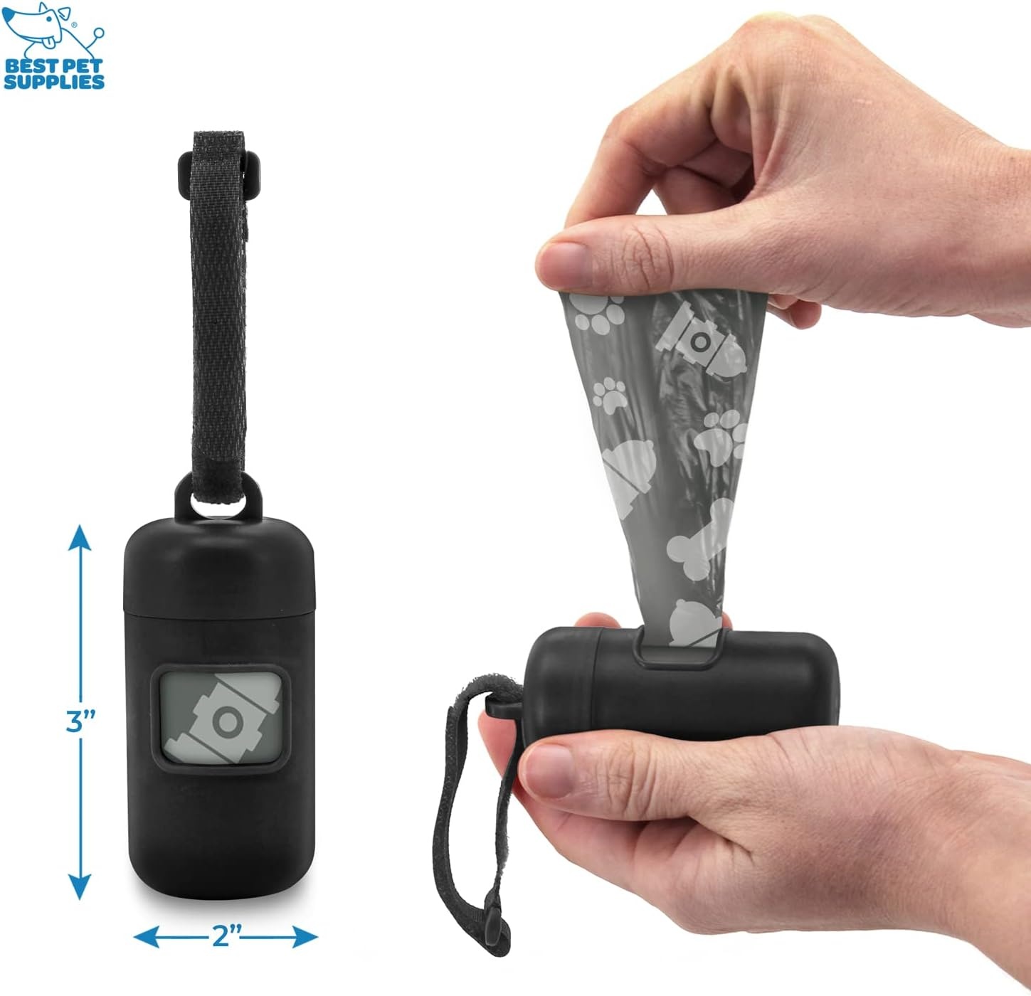 image:imageBest Pet Supplies 2Pack Dog Poop Bag Holder Leash Attachment Color Reusable Mesh Dispenser Pouch for Travel Walking Park and Outdoor Use Soft and Durable with ClipOn Mesh Baby BluePlastic Black