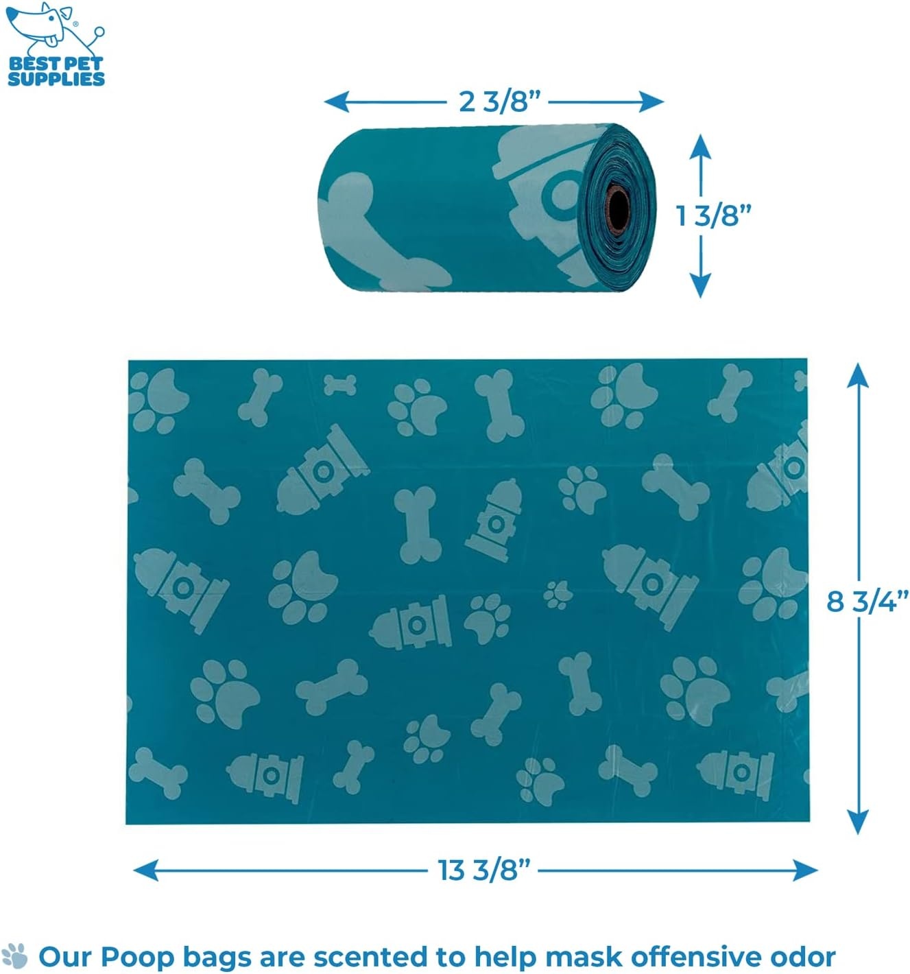 image:imageBest Pet Supplies 2Pack Dog Poop Bag Holder Leash Attachment Color Reusable Mesh Dispenser Pouch for Travel Walking Park and Outdoor Use Soft and Durable with ClipOn Mesh Baby BluePlastic Turquoise