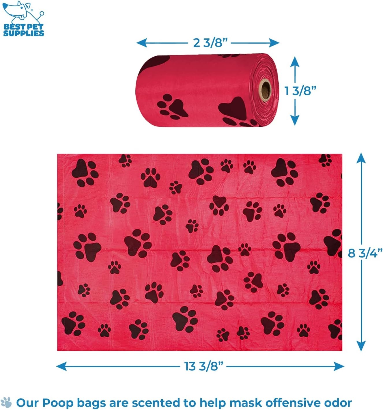 image:imageBest Pet Supplies 2Pack Dog Poop Bag Holder Leash Attachment Color Reusable Mesh Dispenser Pouch for Travel Walking Park and Outdoor Use Soft and Durable with ClipOn Mesh Baby BluePlastic Red
