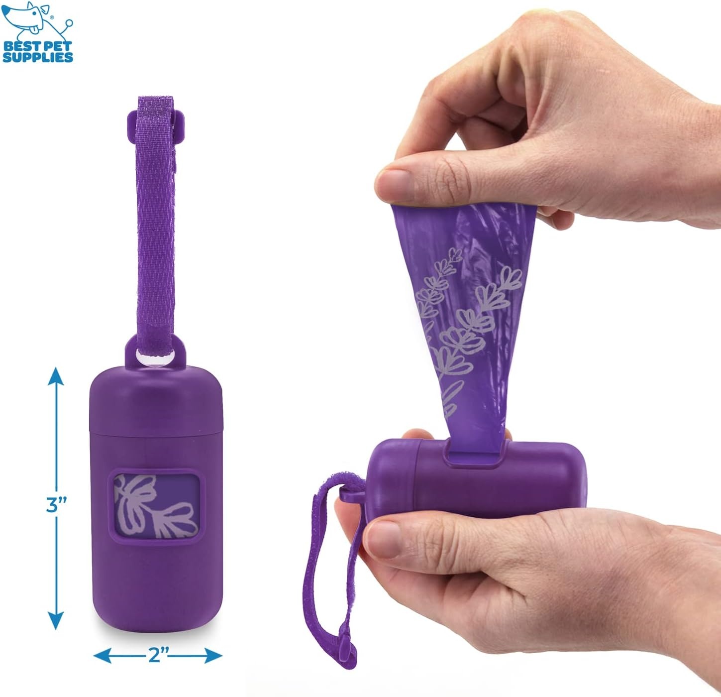 image:imageBest Pet Supplies 2Pack Dog Poop Bag Holder Leash Attachment Color Reusable Mesh Dispenser Pouch for Travel Walking Park and Outdoor Use Soft and Durable with ClipOn Mesh Baby BluePlastic Purple