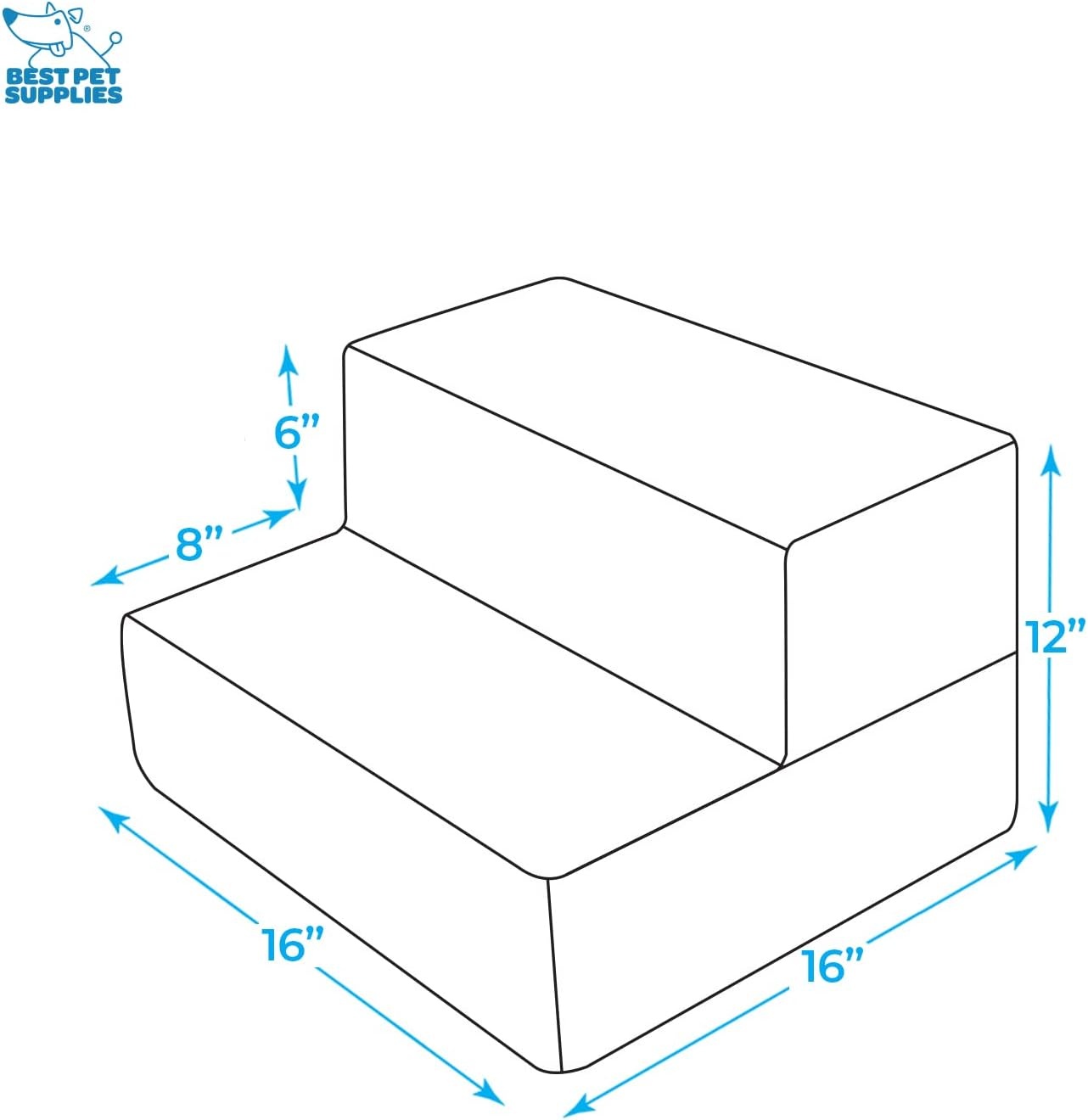 image:imageBest Pet Supplies Dog Stairs amp Steps Foam Steps for Small Dogs amp Cats NonSlip Indoor Balanced Pet Step Support Dog Ramp No Assembly Gray 5Step 225inch HeightAsh Gray Linen
