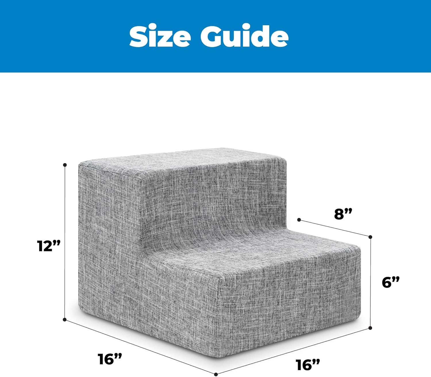 image:imageBest Pet Supplies Dog Stairs amp Steps Foam Steps for Small Dogs amp Cats NonSlip Indoor Balanced Pet Step Support Dog Ramp No Assembly Gray 5Step 225inch HeightAsh Gray Linen