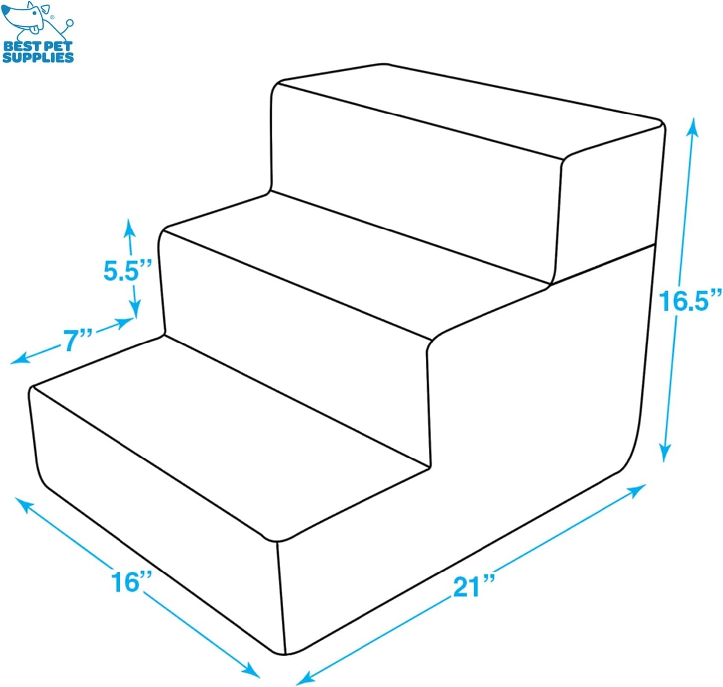 image:imageBest Pet Supplies Dog Stairs amp Steps Foam Steps for Small Dogs amp Cats NonSlip Indoor Balanced Pet Step Support Dog Ramp No Assembly Gray 5Step 225inch HeightAsh Gray Linen