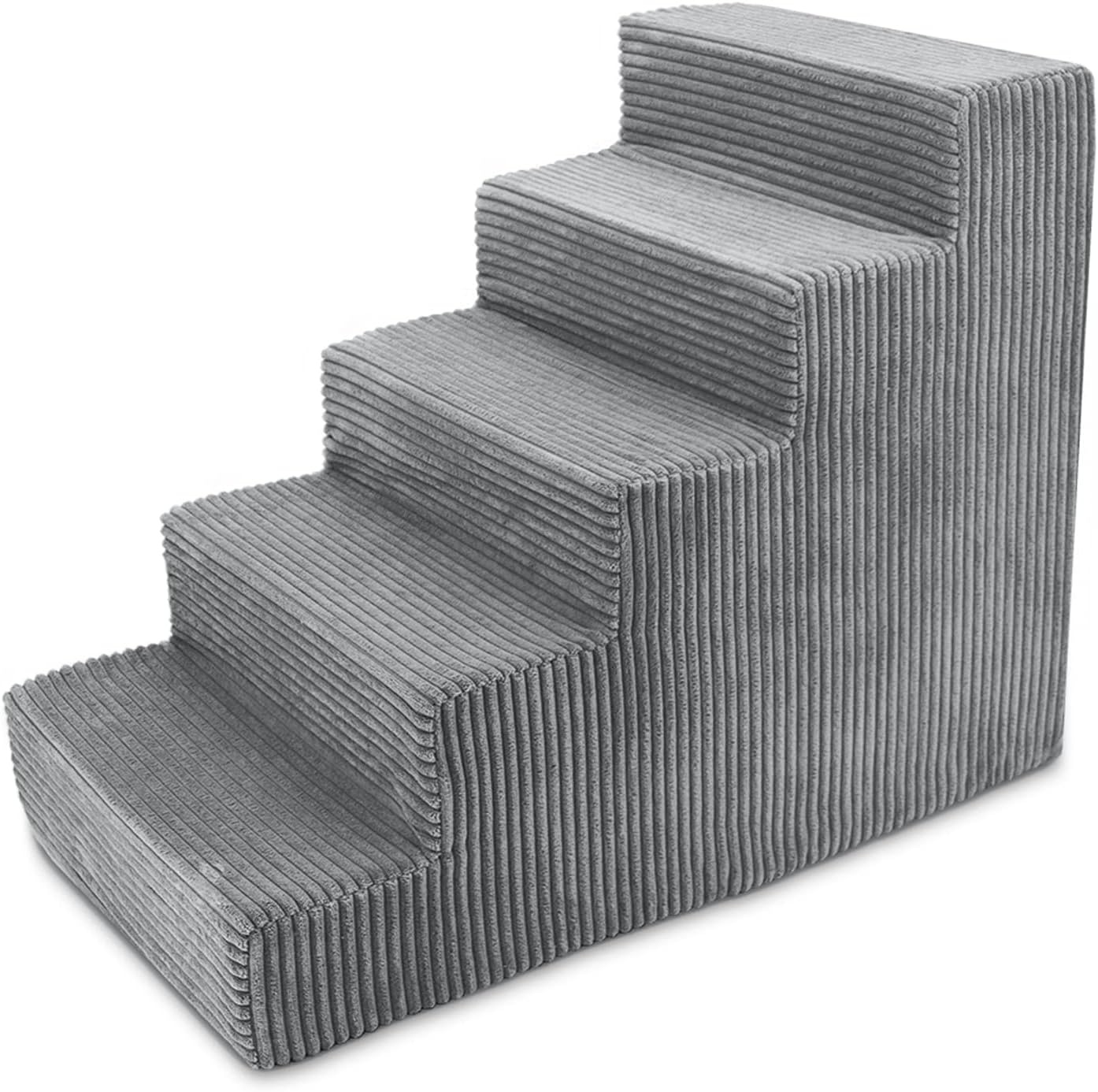 image:imageBest Pet Supplies Dog Stairs amp Steps Foam Steps for Small Dogs amp Cats NonSlip Indoor Balanced Pet Step Support Dog Ramp No Assembly Gray 5Step 225inch HeightGray