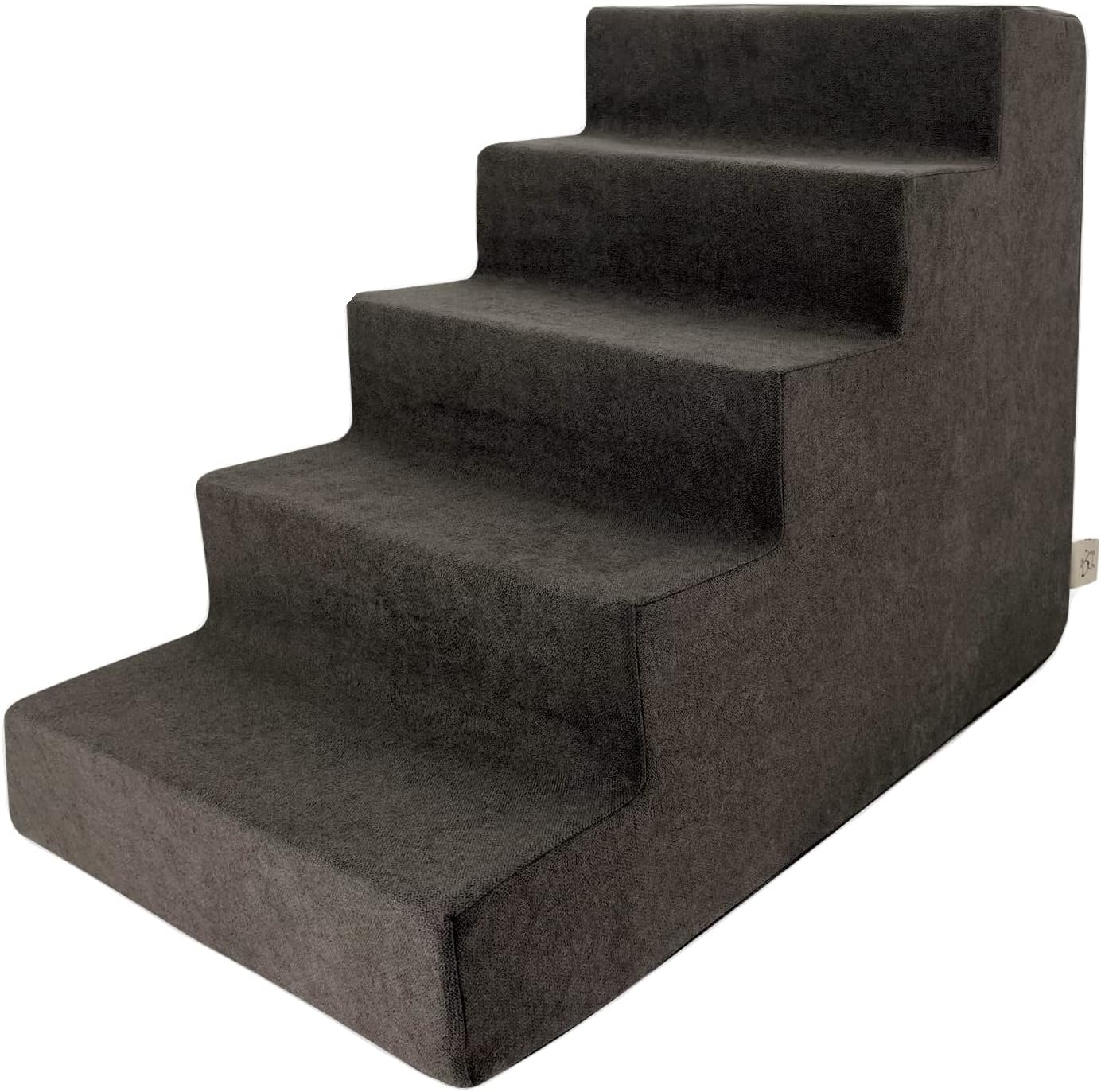 image:imageBest Pet Supplies Dog Stairs amp Steps Foam Steps for Small Dogs amp Cats NonSlip Indoor Balanced Pet Step Support Dog Ramp No Assembly Gray 5Step 225inch HeightDark Brown